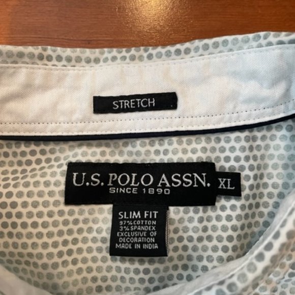 U.S. Polo Assn. Slim Fit Stretch Button Down Short Sleeve Shirt IP3 - Men's XL - Picture 5 of 6